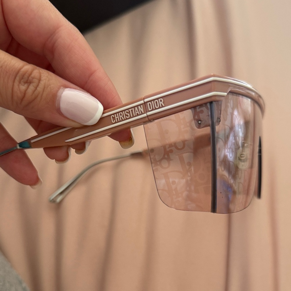 Dior Pink Gradient Shield Sunglasses with Signature Monogram - Picture 3 of 3